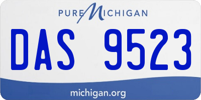 MI license plate DAS9523