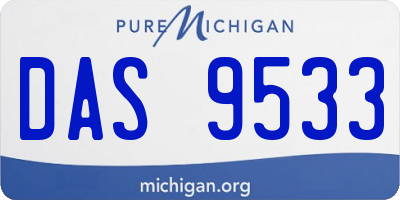 MI license plate DAS9533