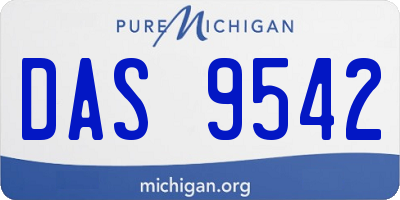 MI license plate DAS9542