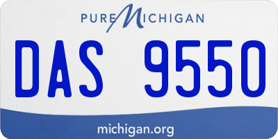MI license plate DAS9550