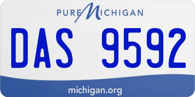 MI license plate DAS9592