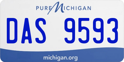 MI license plate DAS9593
