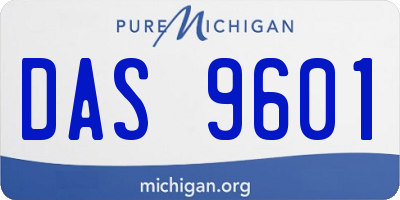 MI license plate DAS9601