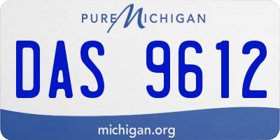 MI license plate DAS9612