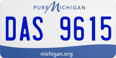 MI license plate DAS9615