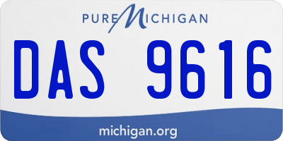 MI license plate DAS9616