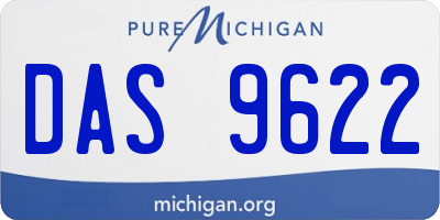MI license plate DAS9622