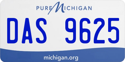 MI license plate DAS9625