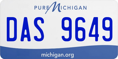 MI license plate DAS9649