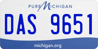 MI license plate DAS9651