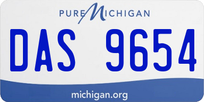 MI license plate DAS9654
