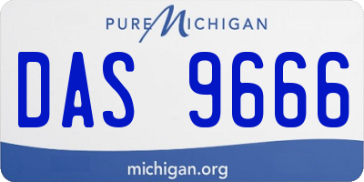 MI license plate DAS9666