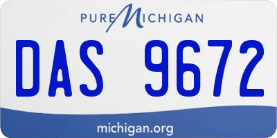 MI license plate DAS9672