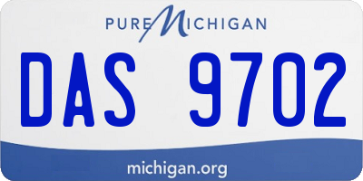 MI license plate DAS9702