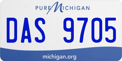MI license plate DAS9705