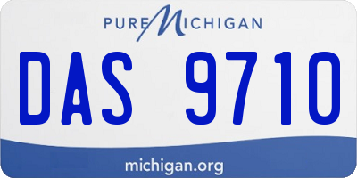 MI license plate DAS9710