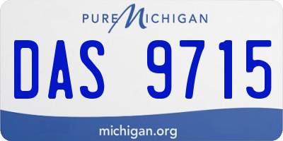 MI license plate DAS9715