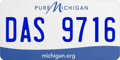 MI license plate DAS9716