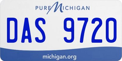 MI license plate DAS9720