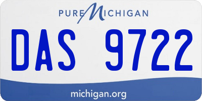 MI license plate DAS9722