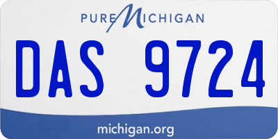 MI license plate DAS9724