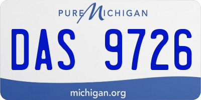 MI license plate DAS9726