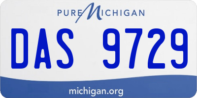 MI license plate DAS9729