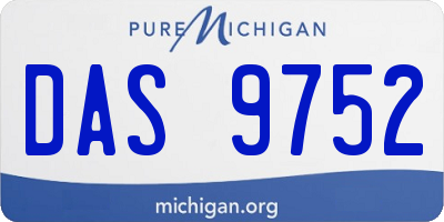 MI license plate DAS9752