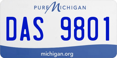 MI license plate DAS9801