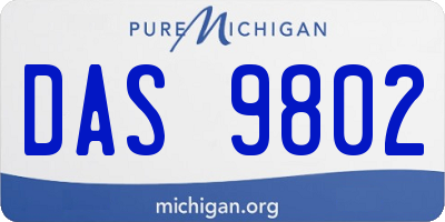 MI license plate DAS9802