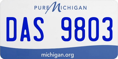 MI license plate DAS9803