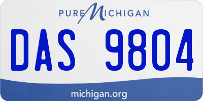 MI license plate DAS9804