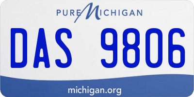 MI license plate DAS9806