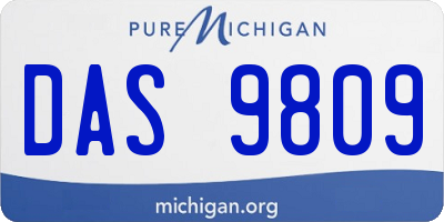 MI license plate DAS9809
