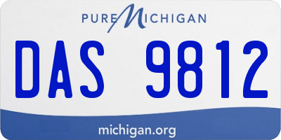 MI license plate DAS9812