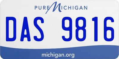 MI license plate DAS9816
