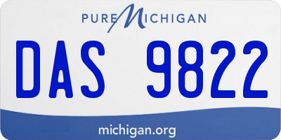 MI license plate DAS9822