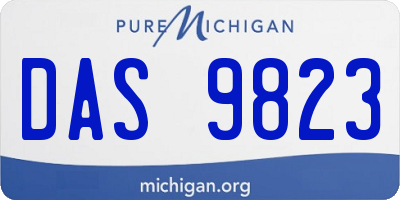 MI license plate DAS9823