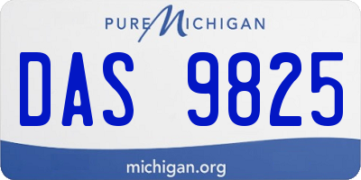 MI license plate DAS9825
