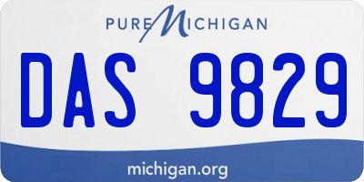 MI license plate DAS9829
