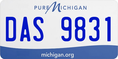 MI license plate DAS9831