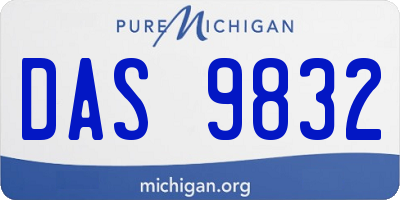 MI license plate DAS9832