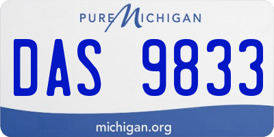 MI license plate DAS9833