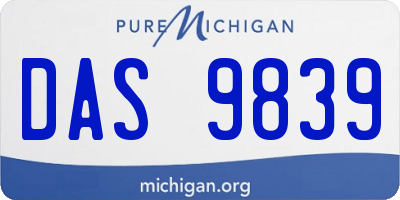 MI license plate DAS9839