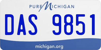 MI license plate DAS9851