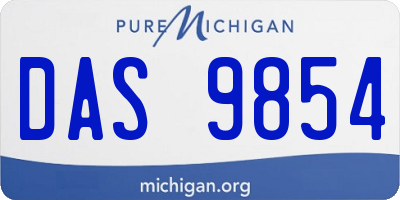 MI license plate DAS9854