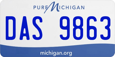 MI license plate DAS9863