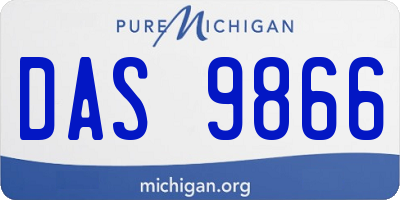 MI license plate DAS9866