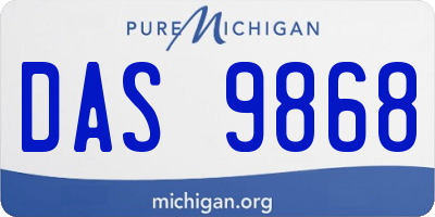 MI license plate DAS9868