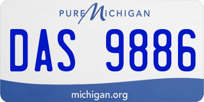 MI license plate DAS9886